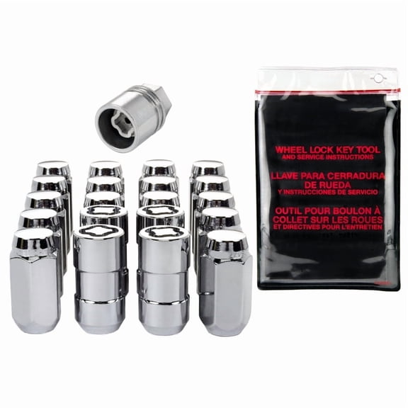 McGard 84508 Chrome Cone Seat Wheel Installation Kit (9/16 - 18 Thread Size) - for 5 Lug Wheels 16 Lug Nuts / 4 Locks / 1 Key / 1 Storage Pouch Fits select: 2002-2011 DODGE RAM 1500
