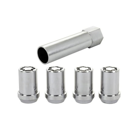 McGard For Mitsubishi Montero 1990-2006 Wheel Lock Nut Set | Chrome Finish | M12 by 1.5 Thread | 13/16 Hex | 1.24 Inches Overall Length | Cone Seat Nut | Set of 4 Locks and 1 Key