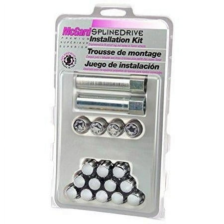 McGard SplineDrive Tuner 4 Lug Install Kit w/Locks & Tool (Cone) M12x1.5 / 13/16 Hex - Chrome (CS)