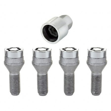 McGard Wheel Lock Bolt Set For BMW 535is 1988 | Cone Seat | M12 x 1.5 | 17mm Hex | 25.5mm Shank Length | 4-Pack | Chrome