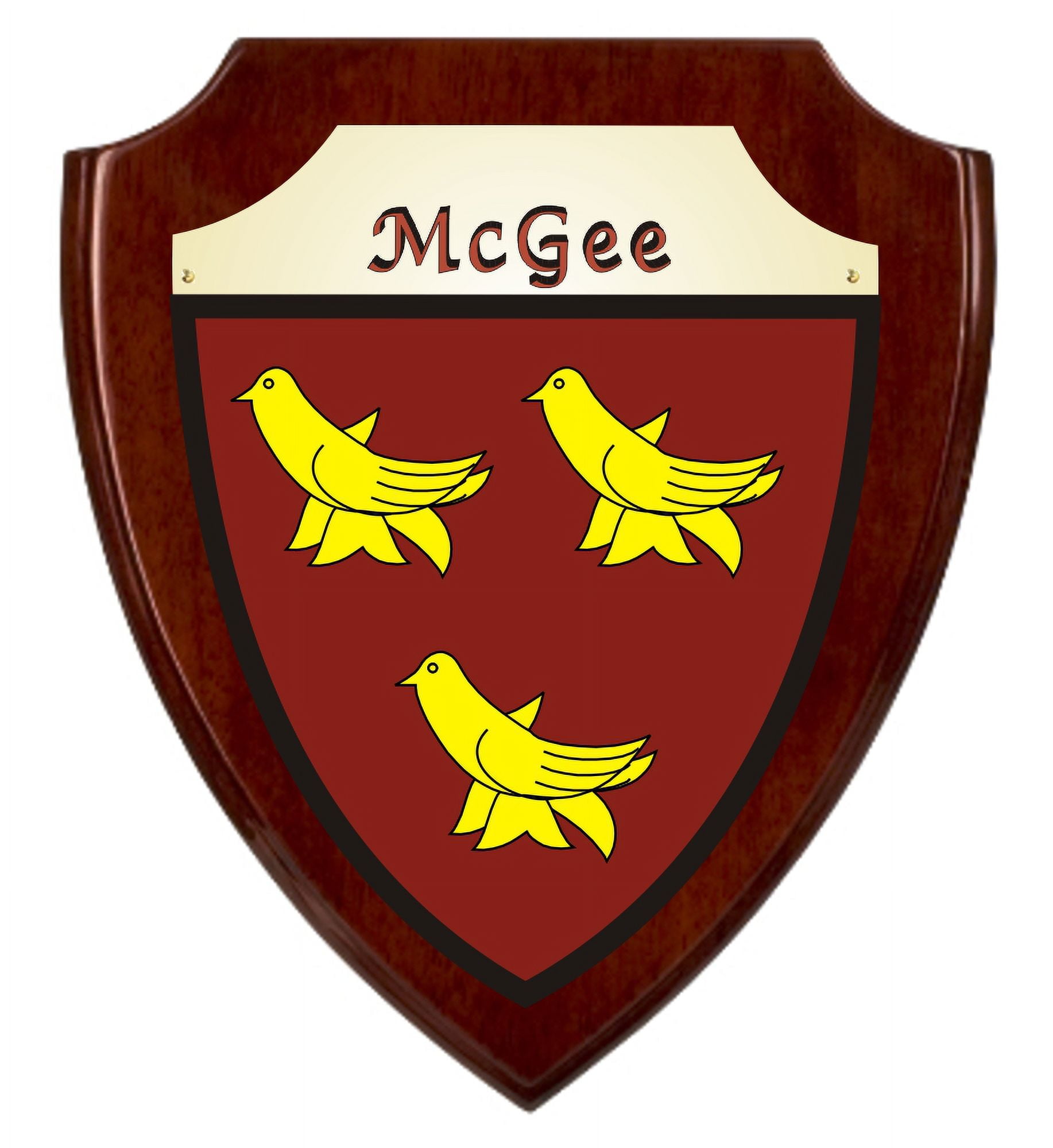 McGee Irish Coat of Arms Shield Plaque - Rosewood Finish - Walmart.com