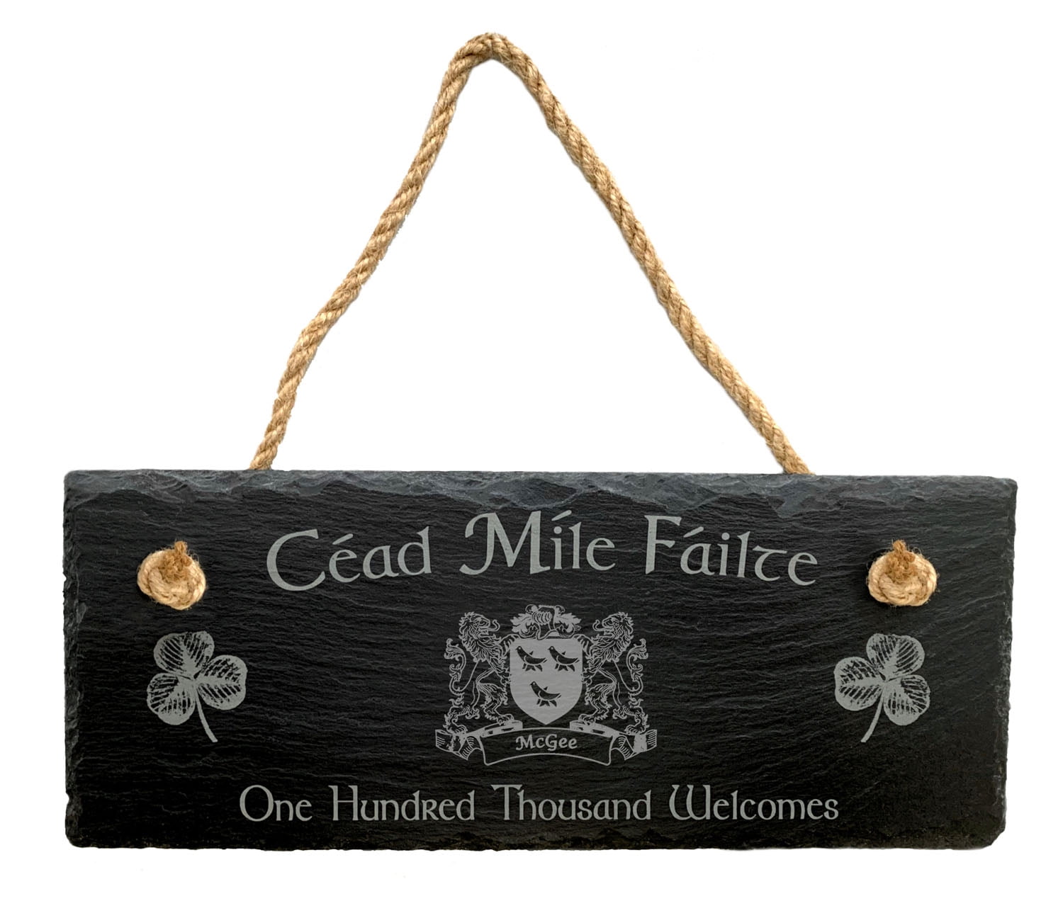 McGee Irish Coat of Arms Slate Plaque Blessing - Céad Míle Fáilte ...