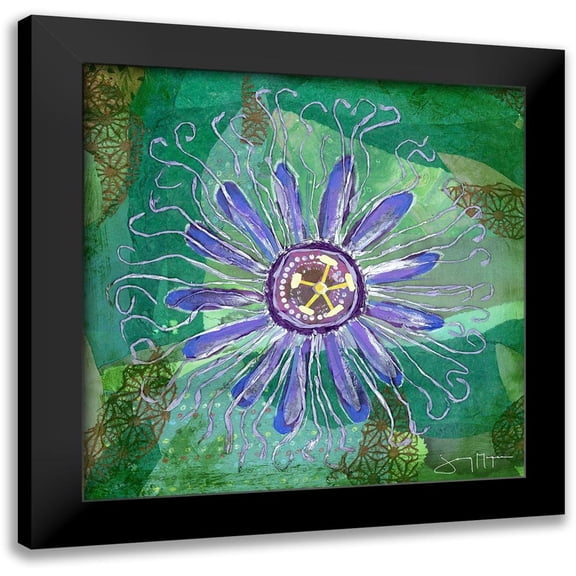 McGee, Jenny 12x12 Black Modern Framed Museum Art Print Titled - Passion Flower I