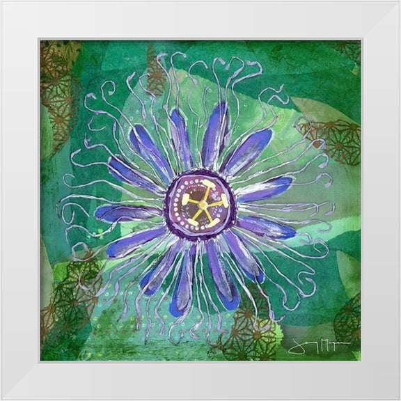 McGee, Jenny 12x12 White Modern Wood Framed Museum Art Print Titled - Passion Flower I