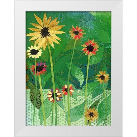 McGee, Jenny 12x14 White Modern Wood Framed Museum Art Print Titled - Sunflowers