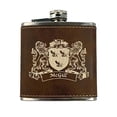 thumbnail image 1 of McGill Irish Coat of Arms Leather Flask - Rustic Brown, 1 of 1