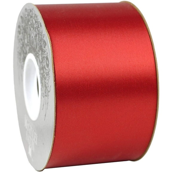 McGinley Mills 2.5" W Acetate Satin Ribbon, Red, 50 Yard Spool