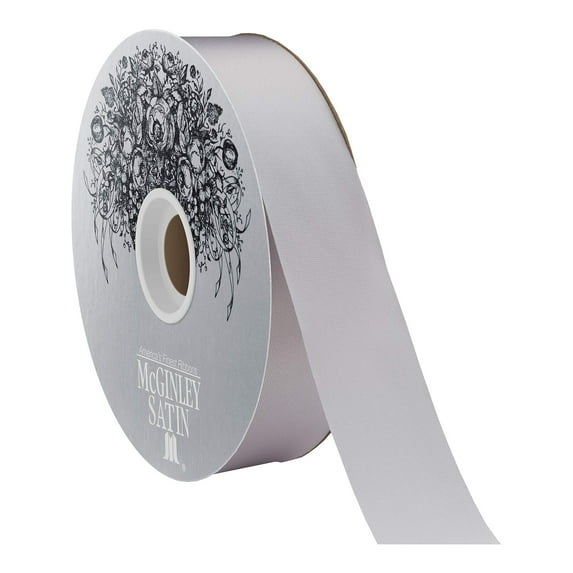 McGinley Satin Ribbon, 1.3"W x 100 Yards - Silver Grey (282229-049)