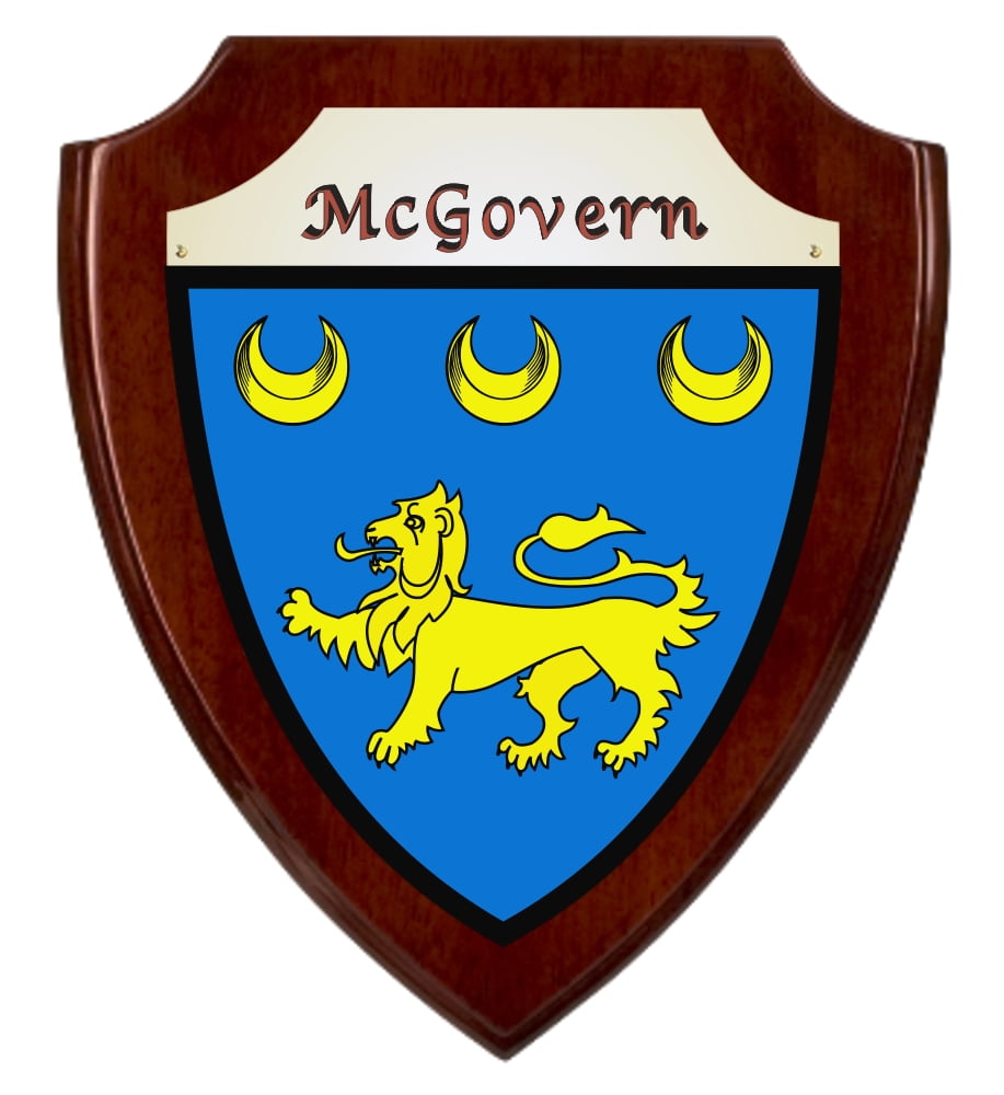 McGovern Irish Coat of Arms Shield Plaque - Rosewood Finish