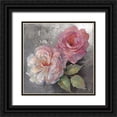 thumbnail image 1 of McGowan, Peter 26x26 Black Ornate Wood Framed with Double Matting Museum Art Print Titled - Roses on Gray I Crop, 1 of 4