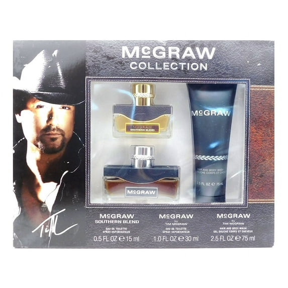 McGraw Collection 3 Piece Set: Souther Blend Eau De Toilette .5 Fl Oz., McGraw Eau De Toilette 1 Fl Oz., McGraw Hair and Body Wash 2.5 Fl Oz.