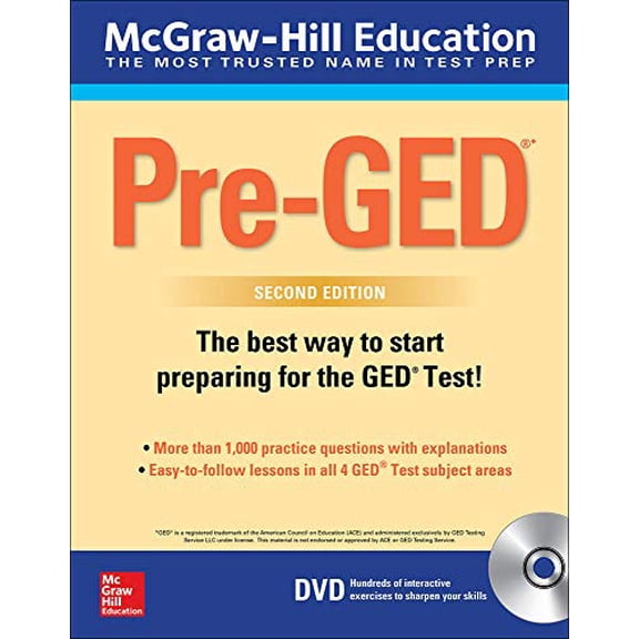 Pre-Owned McGraw-Hill Education Pre-GED with DVD, Second Edition [With DVD] (Paperback) 1260118150 9781260118155