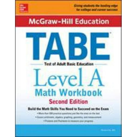 Pre-Owned McGraw-Hill Education Tabe Level a Math Workbook Second Edition (Paperback) 1259587827 9781259587825