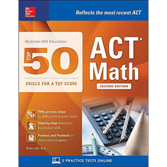 Pre-Owned McGraw-Hill Education: Top 50 ACT Math Skills for a Top Score, Second Edition (TEST PREP) Paperback