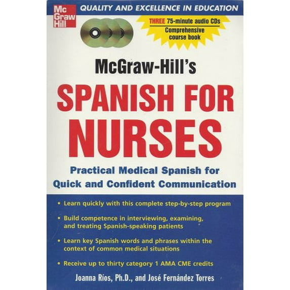 Pre-Owned McGraw-Hill's Spanish for Nurses (Book + 3CDs) Paperback