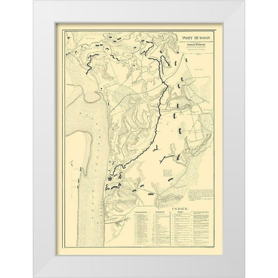 McGregor 24x32 White Modern Wood Framed Museum Art Print Titled - Port Hudson Louisiana - McGregor 1900