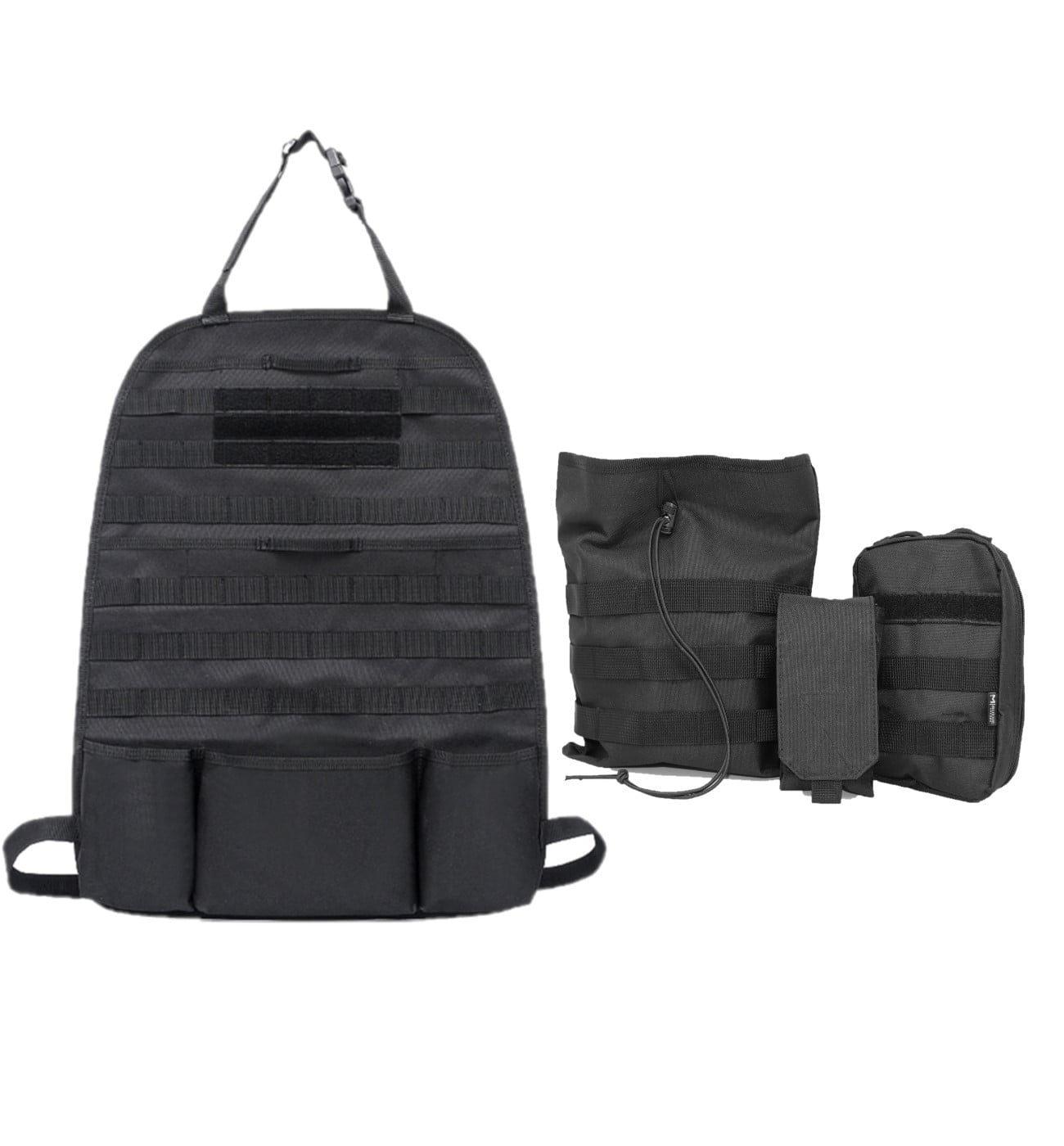 McGuire Gear MOLLE Backseat Panel w/ Pouches, Durable Vehicle Backseat Cover Protector, Nylon Waterproof Coating