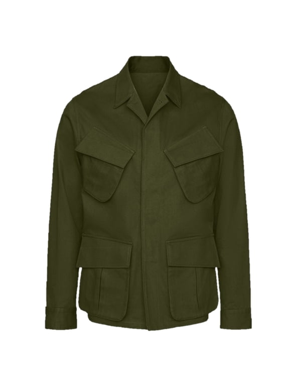 Vietnam Military Fatigue "Jungle Jacket" Shirt, Ripstop Fabric, Slanted Pockets, Made in USA