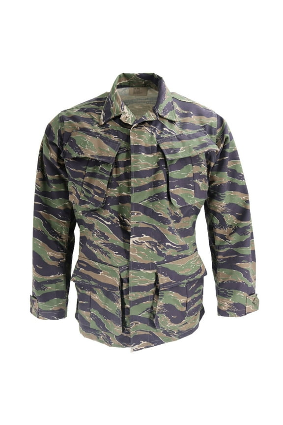 Vietnam Military Fatigue "Jungle Jacket" Shirt, Ripstop Fabric, Slanted Pockets, Made in USA
