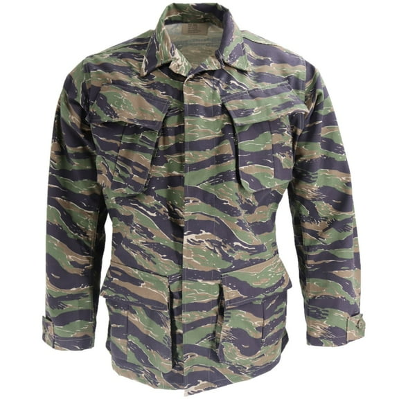 McGuire Gear Vietnam Military Fatigue "Jungle Jacket" Shirt, Ripstop Fabric, Slanted Pockets, Made in USA