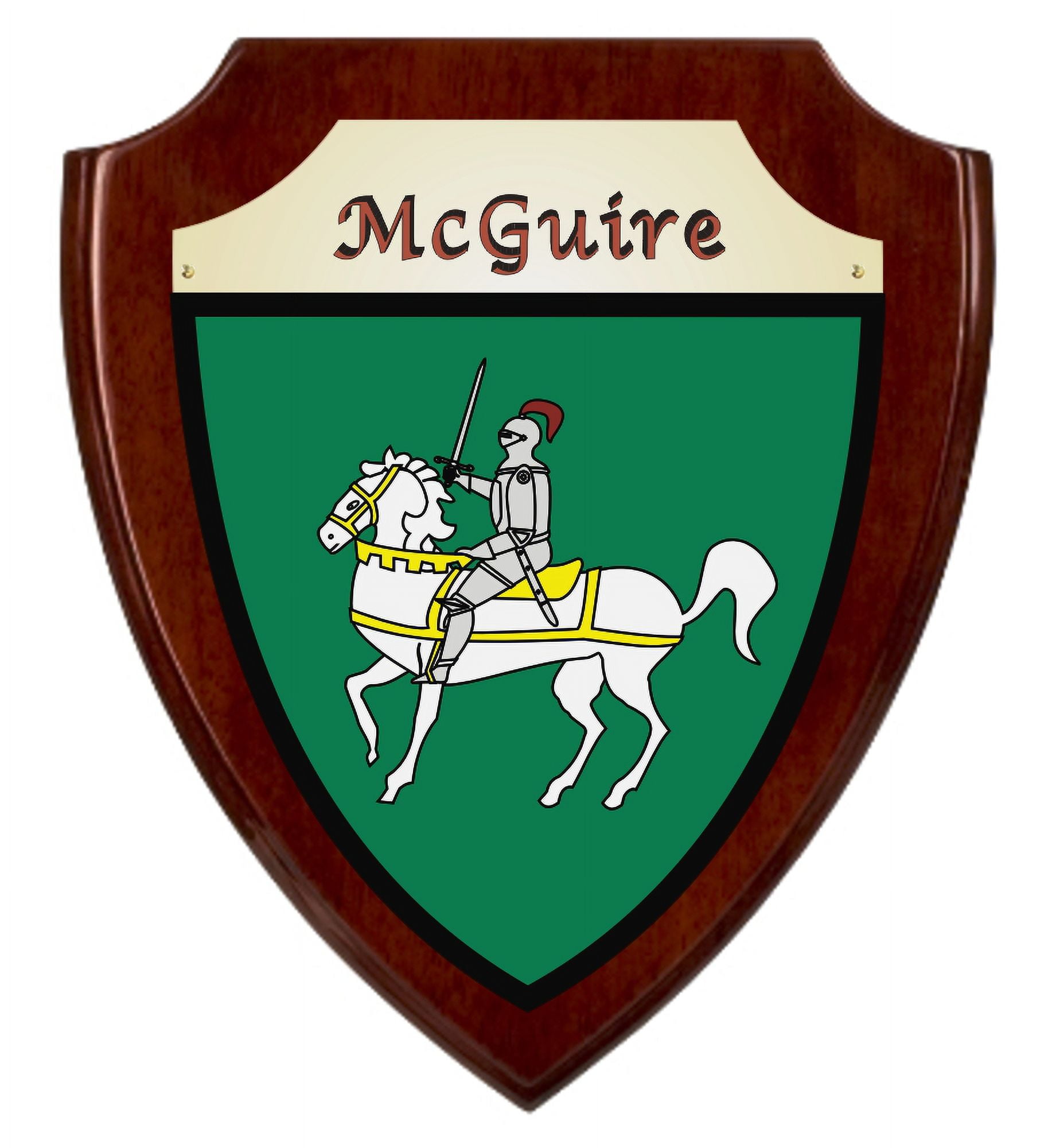 McGuire Irish Coat of Arms Shield Plaque - Rosewood Finish