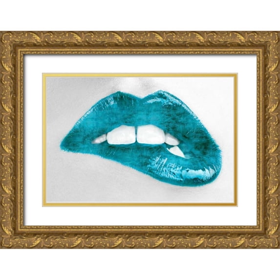McGuire, Sarah 14x11 Gold Ornate Wood Framed with Double Matting Museum Art Print Titled - Luscious Teal