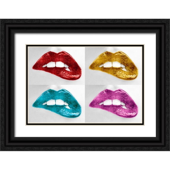 McGuire, Sarah 24x17 Black Ornate Wood Framed with Double Matting Museum Art Print Titled - Luscious Quartet