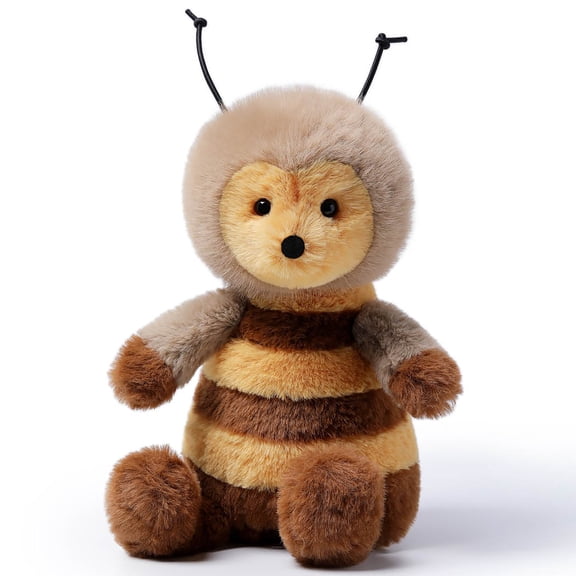 McHugs: Garden Series - Brownie Bee - 7" Brown & Yellow Stuffed Animal Plush, Soft Weighted Cuddle Toy, Cozy Comfort Play Companion, Baby-Toddler-Kids
