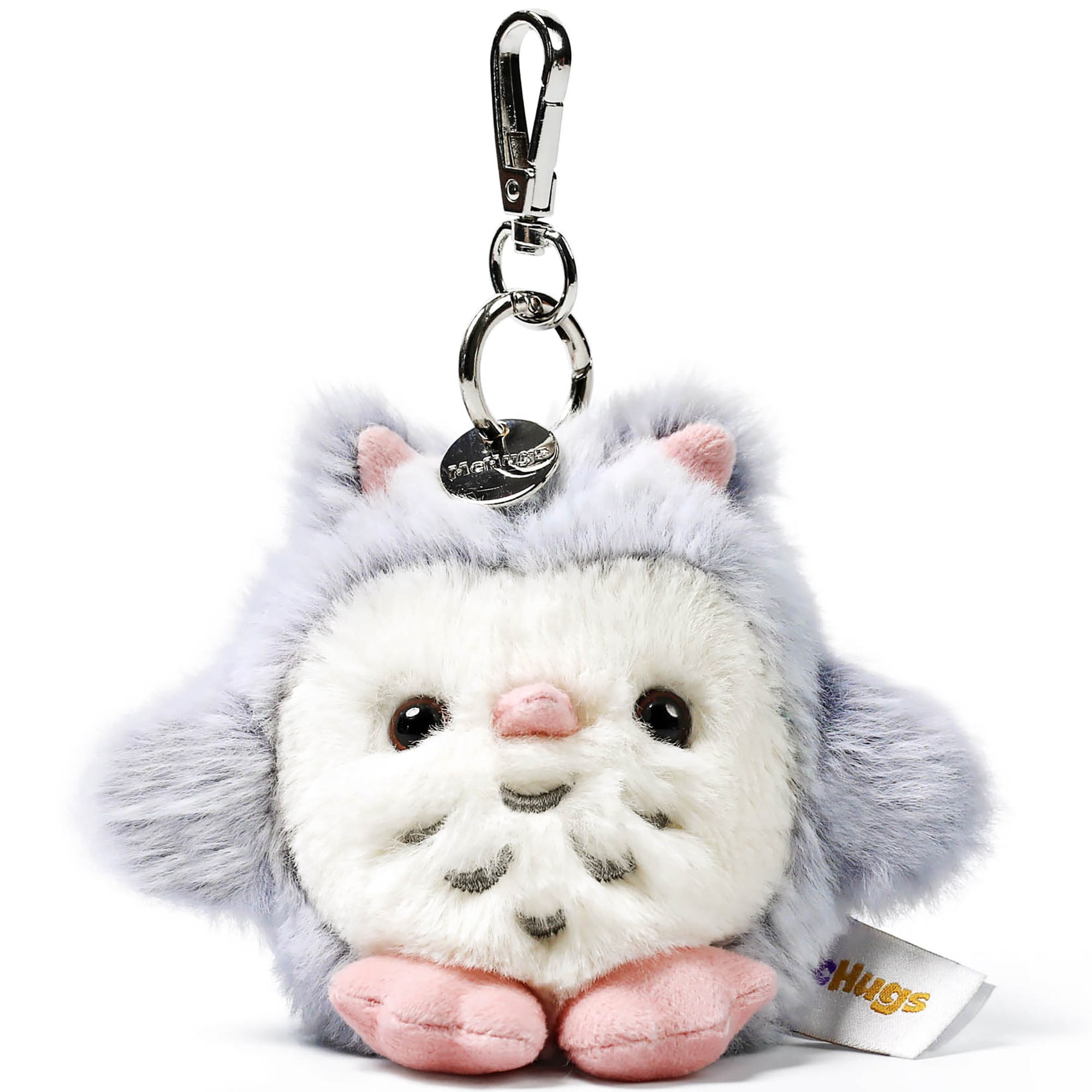 McHugs: Plush Bag Charm - Owl - Grey & Pink Bird, Stuffed Animal