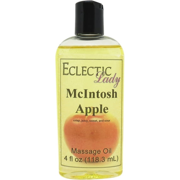 McIntosh Apple Massage Oil by Eclectic Lady, 4 oz, Sweet Almond Oil and Jojoba Oil