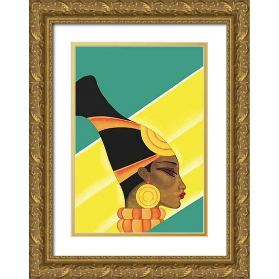 McIntosh, Frank 23x32 Gold Ornate Wood Framed with Double Matting Museum Art Print Titled - From Darkest Africa, 1927