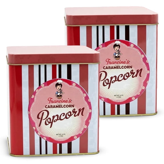 McJak - Buttery Toffee Caramel Corn Popcorn Tin, Delicious Buttery Gourmet Popcorn in a Beautifully Designed Giftable & Reusable Tin, Sweet Snacks & Treats for All, Set of 2 (6 oz Each)