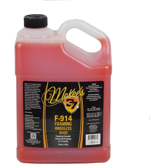 McKee's 37 F-914 Foaming Rinseless Wash (Powerful Rinseless & Waterless Car Wash For a Super Clean No Rinse Wash & Shine)