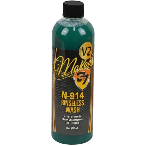 McKee's 37 - N-914 Rinseless Wash V2 | Fast & Easy Rinseless Car Wash, Powerful Car Soap, Safe for All Finishes, No Hose Needed (16 oz)