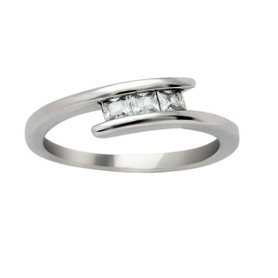 McKenna 3 Stone CZ Anniversary Band Engagement Ring for Women Ginger Lyne Collection