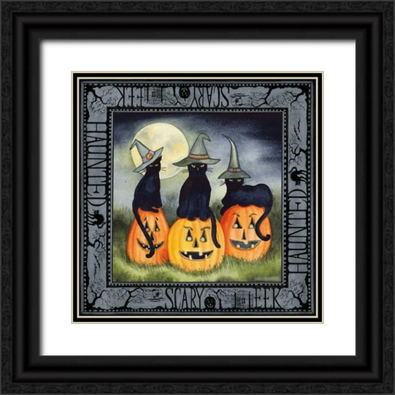 McKenna, Kathleen Parr 12x12 Black Ornate Wood Framed with Double Matting Museum Art Print Titled - Haunting Halloween Night II