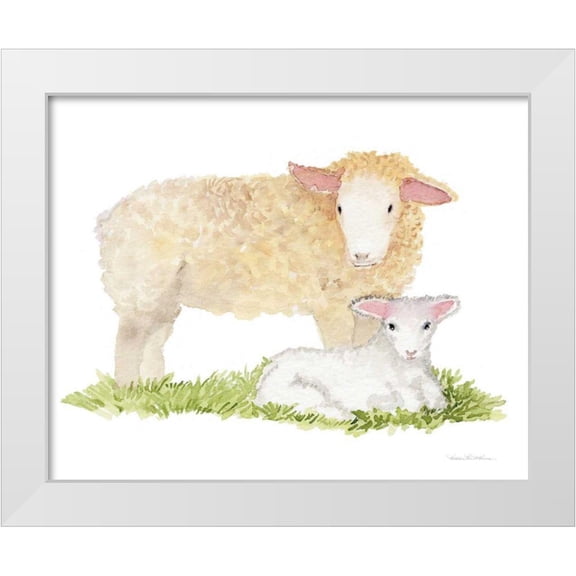 McKenna, Kathleen Parr 14x12 White Modern Wood Framed Museum Art Print Titled - Life on the Farm Animal Element III