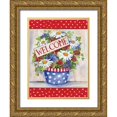 thumbnail image 1 of McKenna, Kathleen Parr 19x24 Gold Ornate Wood Framed with Double Matting Museum Art Print Titled - Patriotic Welcome, 1 of 4