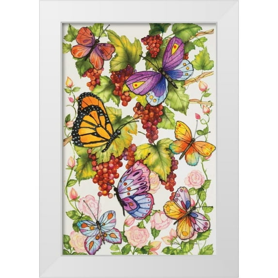 McKenna, Kathleen Parr 23x32 White Modern Wood Framed Museum Art Print Titled - Vineyard Fruit
