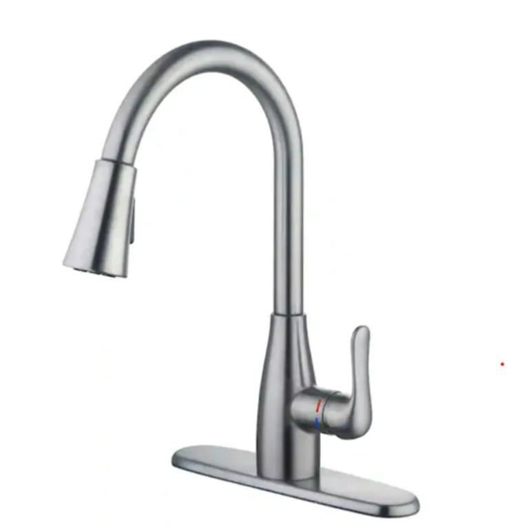 McKenna Single-Handle Pull Down Sprayer Kitchen Faucet in Stainless Steel  with TurboSpray and FastMount 