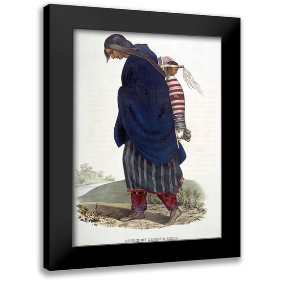 McKenney, Thomas Lorraine 14x18 Black Modern Framed Museum Art Print Titled - Chippeway Squaw and Child