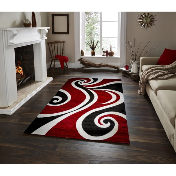 McKenzie Area Rug F 7501 Red-Black 8' x 10'