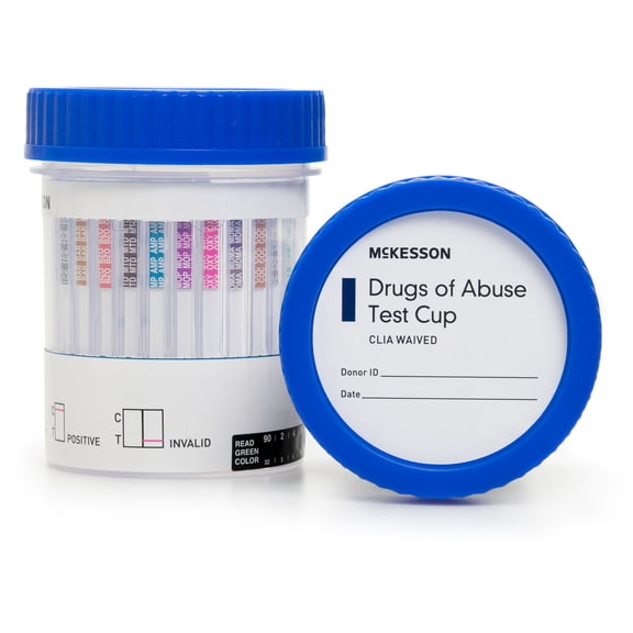 McKesson 12-Panel Drug Test Cup with Adulterants - Multi-Drug Cup Test, 5 Minute Results, 25 Ct