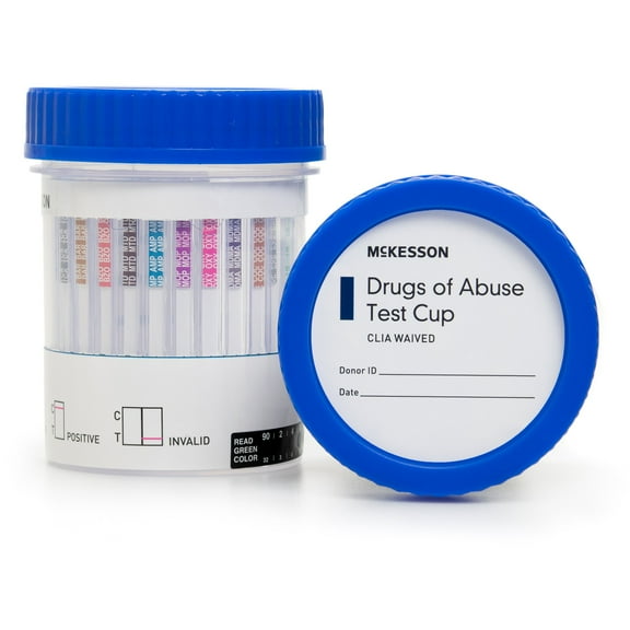 McKesson 12-Panel Drug Test Cup with Adulterants - Multi-Drug Cup Test, 5 Minute Results, 25 Ct