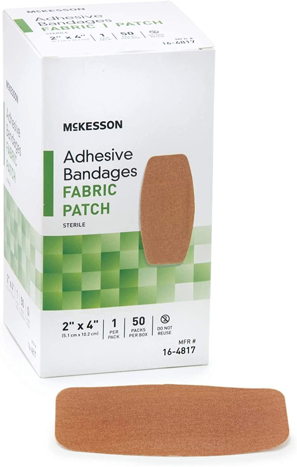 McKesson 16-4817 Adhesive Bandage Fabric Patch 2 in. X 4 in. (3 Boxes of 50)