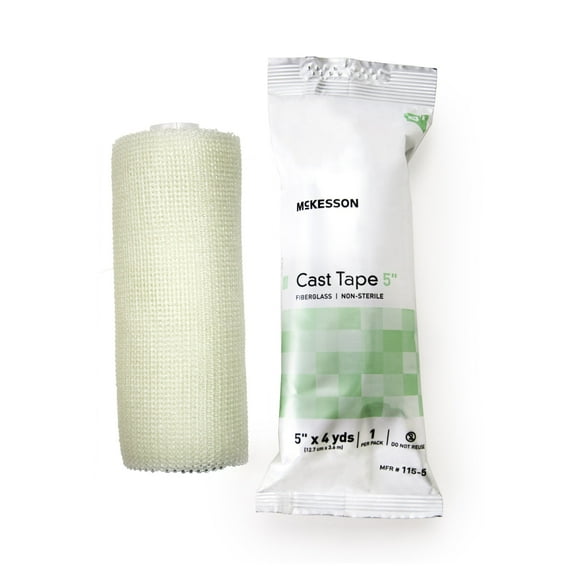 McKesson Cast Tape 5 Inch X 12 Foot Fiberglass White 115-5, 10 Ct