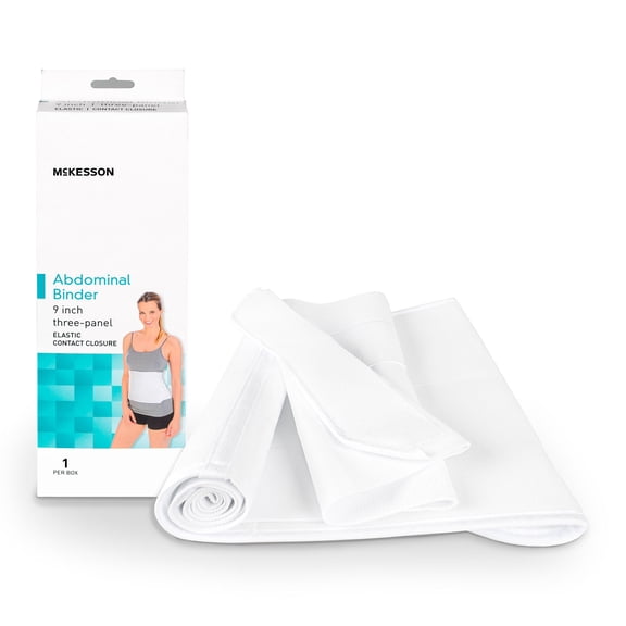 McKesson Abdominal Support Binder, Three Panel - 30 to 45 in Waist Circumference, Medium/Large, 1 Ct