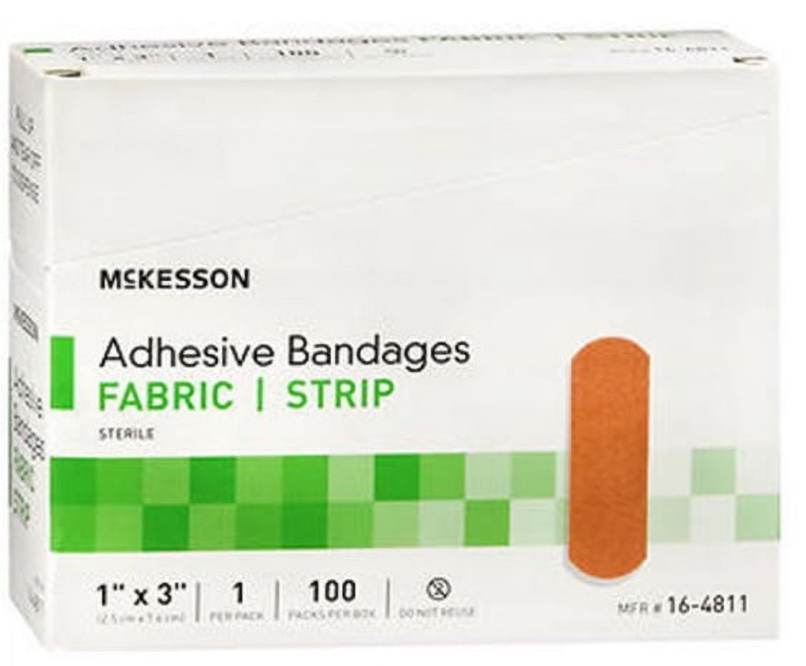 McKesson Adhesive Bandages Fabric Strip 1" x 3" Bx/100