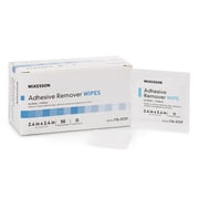 McKesson Adhesive Remover Wipes, Gentle Alcohol Solution, 2.4 in x 2.4 in, 50 Wipes