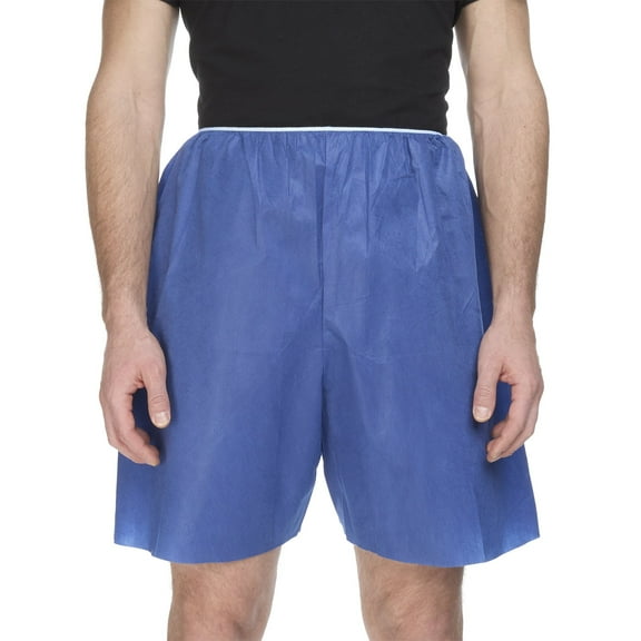 McKesson Adult Disposable Exam Shorts Blue Large 25 Ct